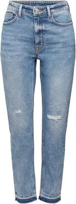 Esprit Damen Jeans Denim Destroyed-Look Coupe Mom Premium Qualität