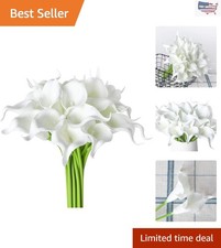 Handmade 20Pcs Pure White Calla Lily Flowers - Luxury Decor for All Occasions