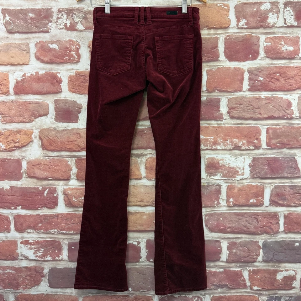 KUT from the Kloth Farrah Baby Bootcut Pants Womens 0 Red Corduroy Pocketed - Image 2 of 4