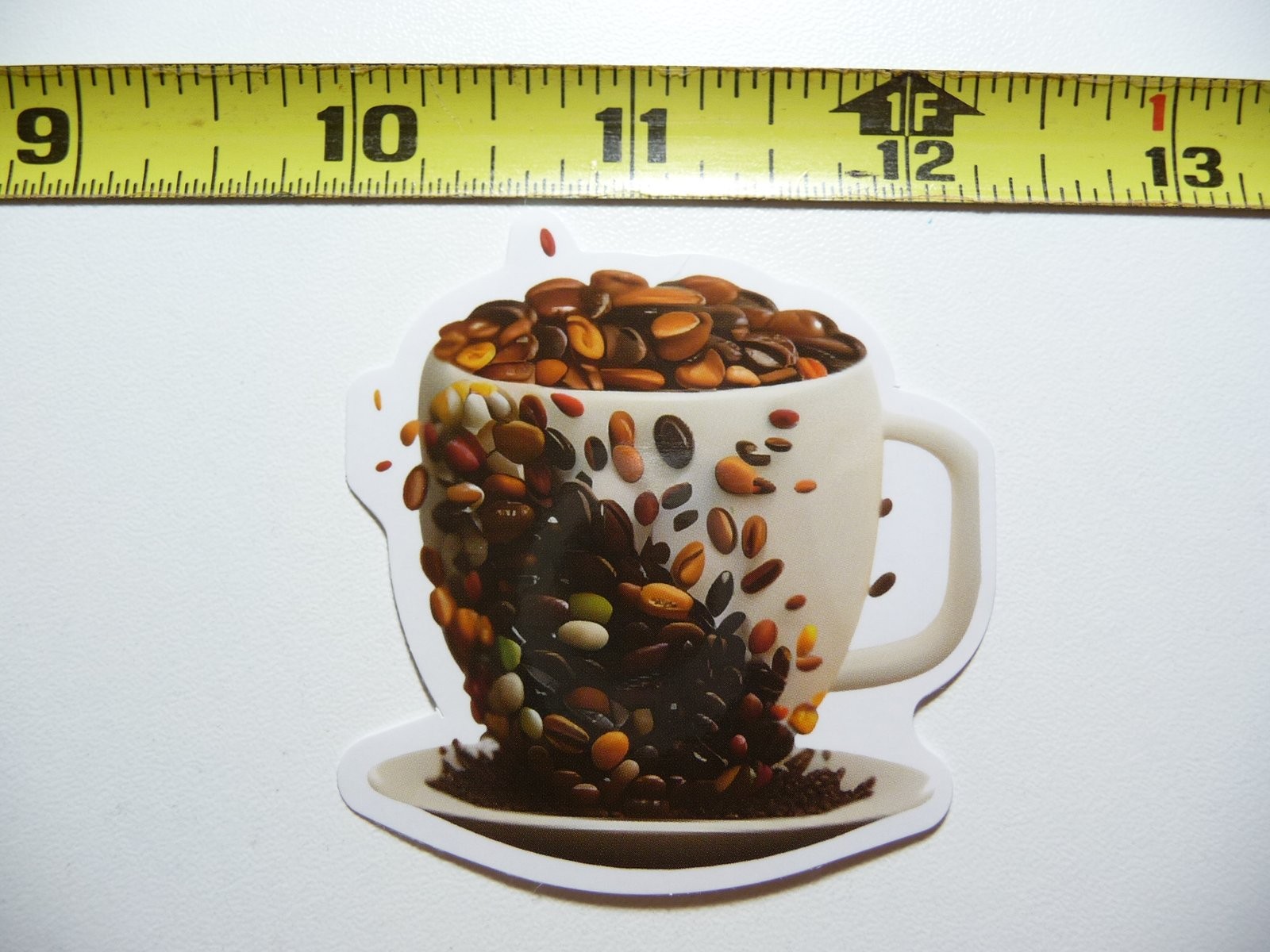 Wake Up Fun Coffee Beans Covering Cup Decal Sticker for Morning Beverage