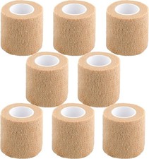 Self Adhesive Bandage Wrap,2 Inch Athletic Tape Breathable Elastic Brown Cohesiv