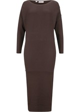 Strickkleid mit Fledermausärmeln Gr. 36/38 Dunkelbraun Mini Langarm-Kleid Neu*