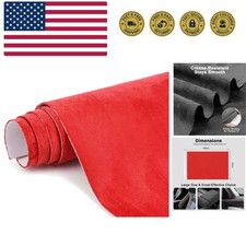 Red Suede Fabric Wrap - 16x59 inch Suede Wrap for Car Interior - Self-Adhesiv...