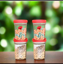 Tupperware Umami Clear Collection con cucharas contenedores de almacenamiento seco - Juego de 4