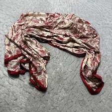 KRG Scarf Wrap Red White Lightweight Polyester