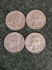 Washington Quarters 90% 1964 Silver Circulated Lot of 4 as shown