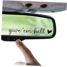 Give Em Hell Mirror Decal, Car Mirror Decal, Affirmation Car Sticker, Black