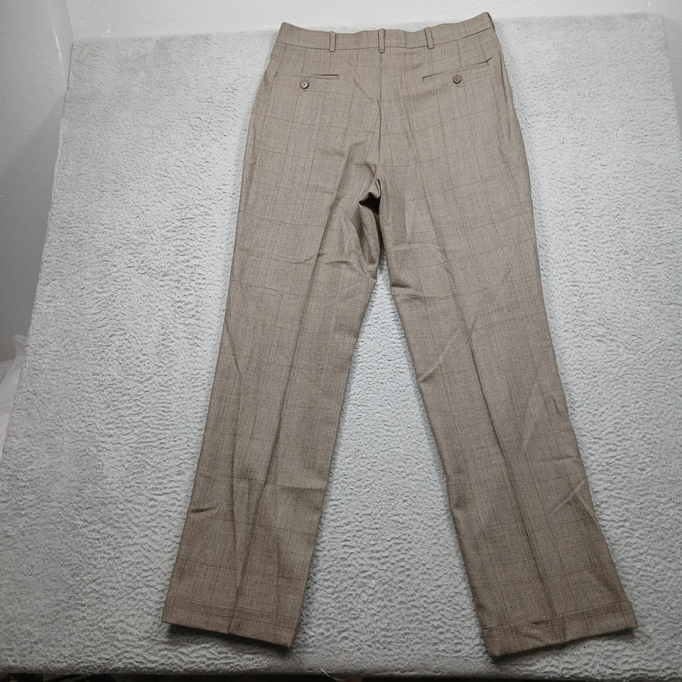 Pantalones de vestir plisados de lana marrón Barry Bricken para hombre Neiman Marcus 36x30 Foto 3 de 4