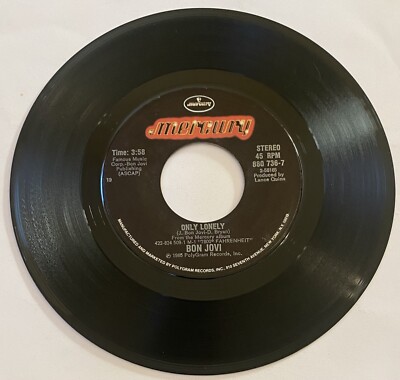 Bon Jovi   Only Lonely / Always Run To You   45 Vinyl Record