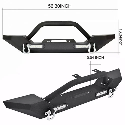 Rock Crawler Front Bumper Winch Plate w/ D-Rings For 87-06 Jeep Wrangler TJ YJ - Picture 3 of 18