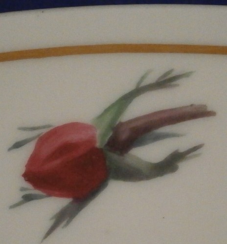 Nice Antique 19thC Meissen Porcelain Rose Scene Plate Porzellan Rosen Teller - Picture 3 of 6