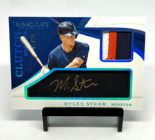 2019 Panini Immaculate Clutch Rookies Blue /10 Myles Straw #CR-MS Auto RC Astros