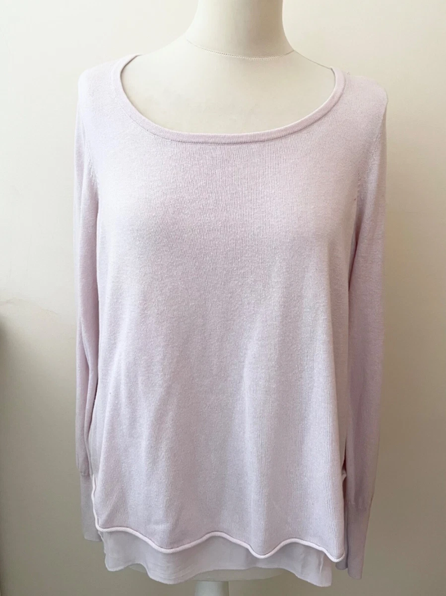 MINT VELVET PALE PINK LONG SLEEVED LINED TIE BACK FINE KNIT JUMPER SIZE 14  | eBay