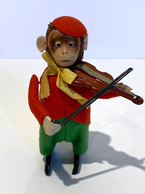 Working SCHUCO Wind-up SOLISTO Monkey Playing Violin w/o Key Made