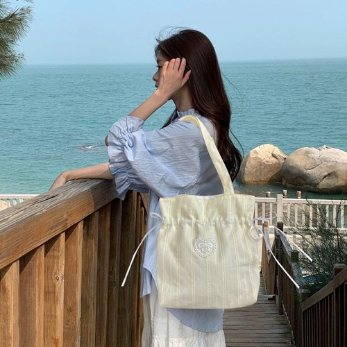 Large Capacity Canvas Bag Drawstring Handbag New Shopping Bag - Picture 7 of 15