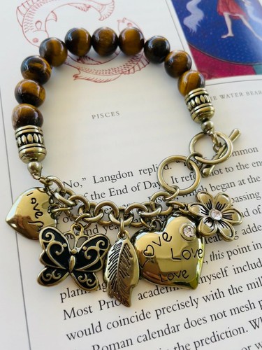 Handmade Natural Tigers Eye Healing Bracelet Charms Sacral Chakra - Picture 3 of 6