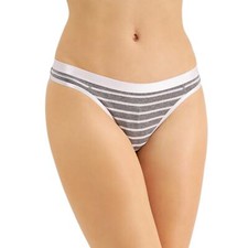Jenni Women's Thong Underwear Panties Simple Stripe Pink NWT Size Large