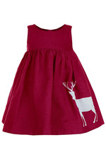 Palava Children's Rosie Dress Burgundy Reindeer Sample Sale