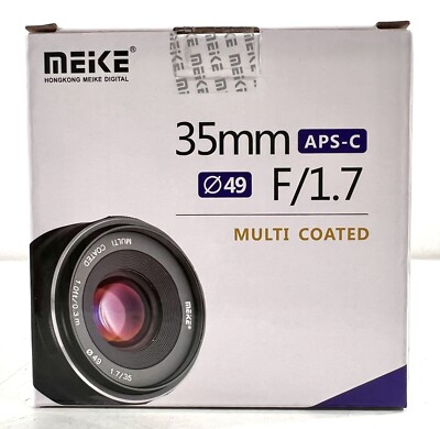 Meike 35mm F1.7 Manual Focus MF Prime Lens For Canon EF-M Cameras, New Sealed