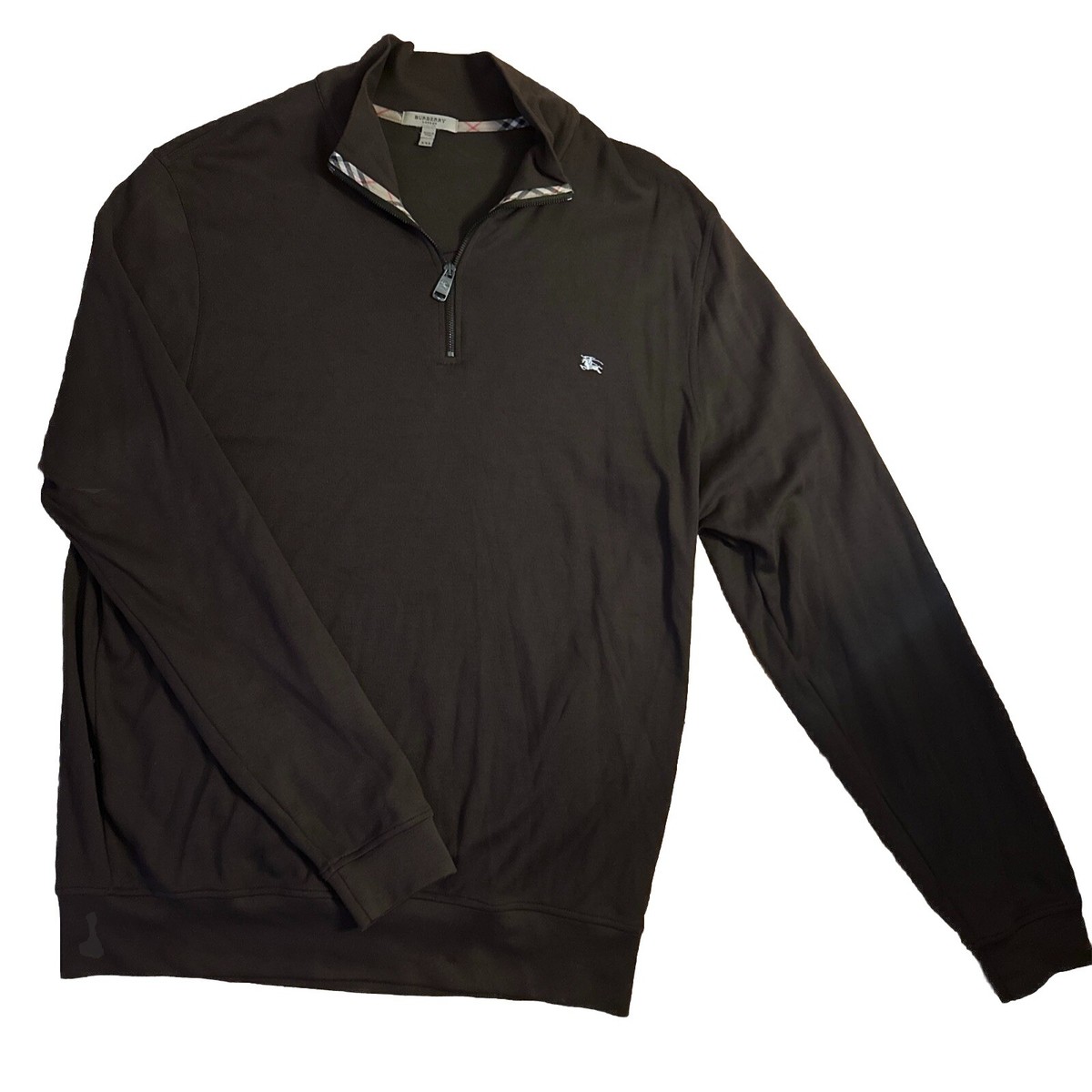 バーバリーXL Burberry Brit Quarter Zip 1/4 Sweatshirt Sweater Brown Pullover