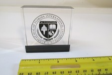 Florida International University Quality Clear Lucite Award Trophy, new 3