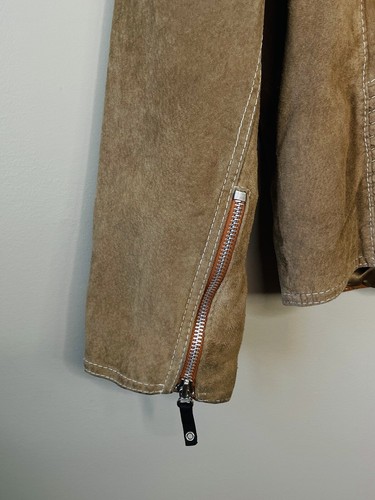 Vintage Wilson's Leather XL Julian Brown Orange Stripe Motorcycle Jacket RARE - Picture 9 of 13