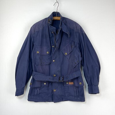 Barbour Deus Ex Machina Jacke Herren Small Blau Motorrad A7 Lightweight Tourer