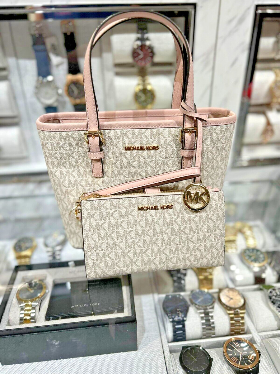 ミワ Michael Kors Jet Set Travel XS Carryall Tote + Double Zip Wallet