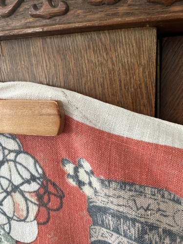 Vintage 90s Printed Linen Tablecloth 52 X 65 - Bild 4 von 6