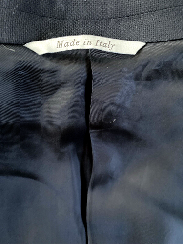 CANALI 1934 Blazer da viaggio nero lana Hopsack US 44 giacca impermeabile IT 54 - Foto 10 di 13