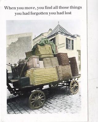When you move you find all those things...Postcard posted 2014 crease