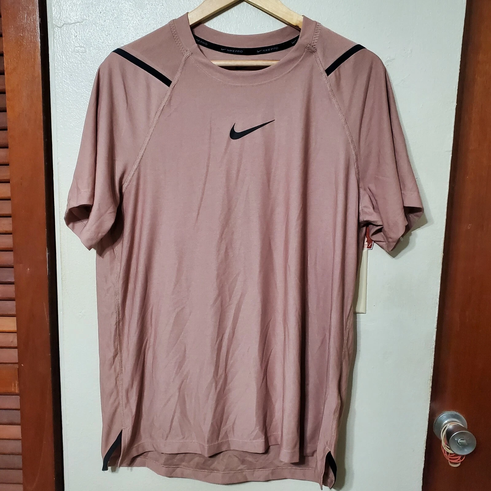 Nike Pro Training Shirt Desert Dust Black Size LARGE