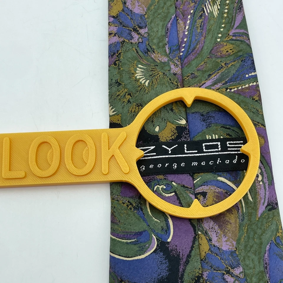 Corbata de seda para hombre ZYLOS MACHADO verde patrón abstracto 3,75"x59" formal Foto 3 de 3