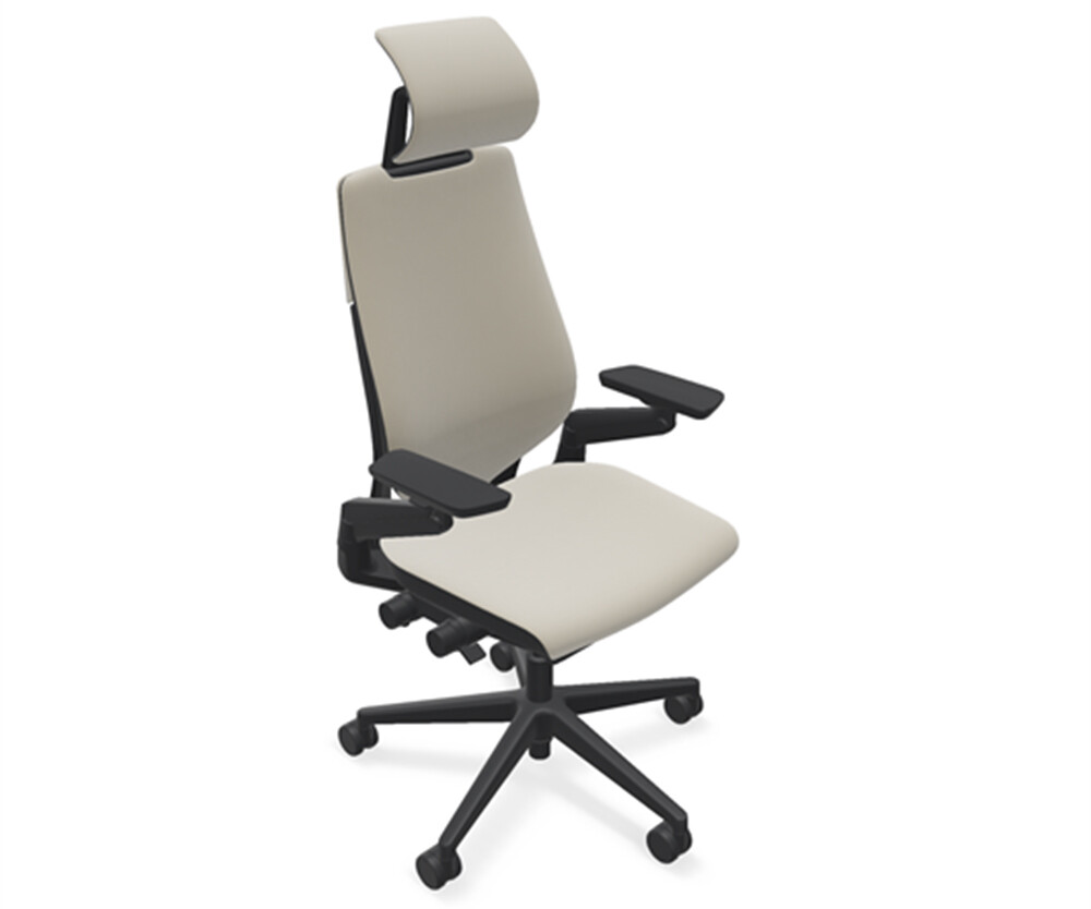 Steelcase Gesture Adjust Headrest Task Desk Chair Black Frame Malt