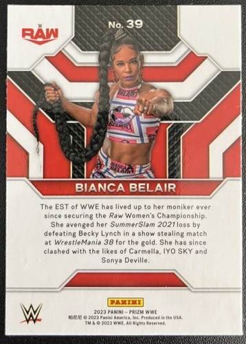Bianca Belair 2023 Panini Prizm WWE Top Tier Insert #39 - Picture 2 of 2