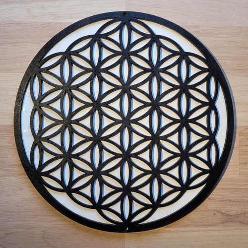 Large Wooden 3D Geometry Flower Of Life Wall Art Door Hanging Plaque Painted - Picture 2 of 9