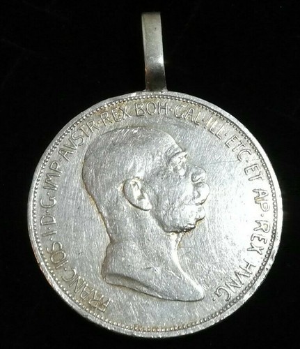 Médaillon Patriotique Ancien En Argent 800 - Empire Allemand WW1 Avec Drapeau