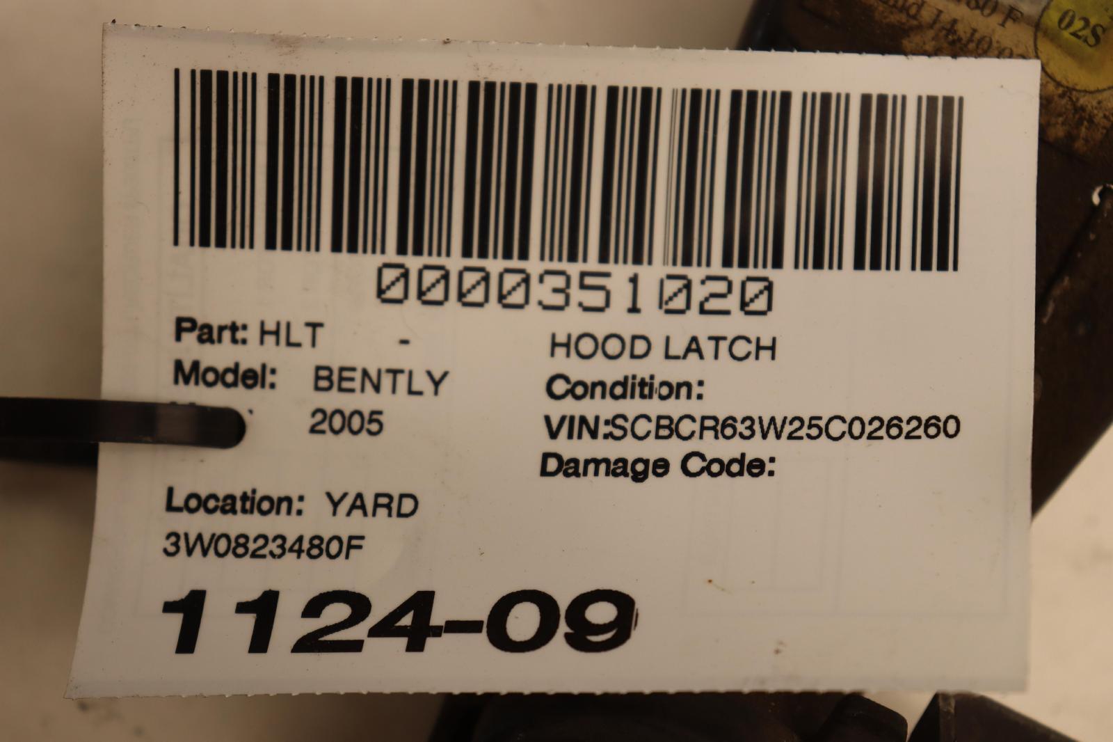 2003-2011 BENTLEY CONTINENTAL GT FRONT BONNET HOOD LOCK LATCH CATCH OEM