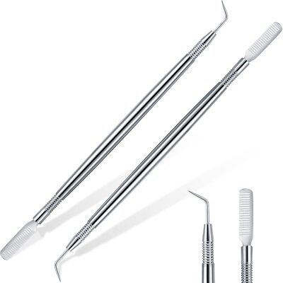 2 Pcs Silver Eyelash Lift Perm Tool Stainless Steel Lash Separator Rods