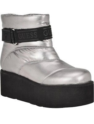 $99 GUESS  Women's  Jilona 2 Insulated Platform Puffer Boots in Pewter or Black