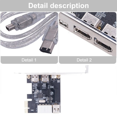 PCIE 1X 1394 Card with Firewire Adapter Desktop Computer PCIE 1X to 1394 Video - Picture 6 of 8