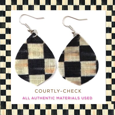 Authentic  CHECK  Material Teardrop Earrings