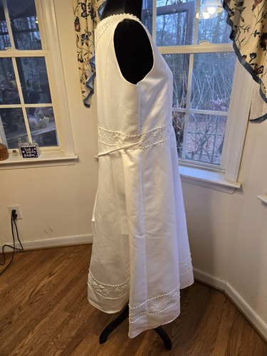 Swea Pea & Lilli White Embroidered Organza Communion Dress Size 16X With Shawl - Picture 5 of 11