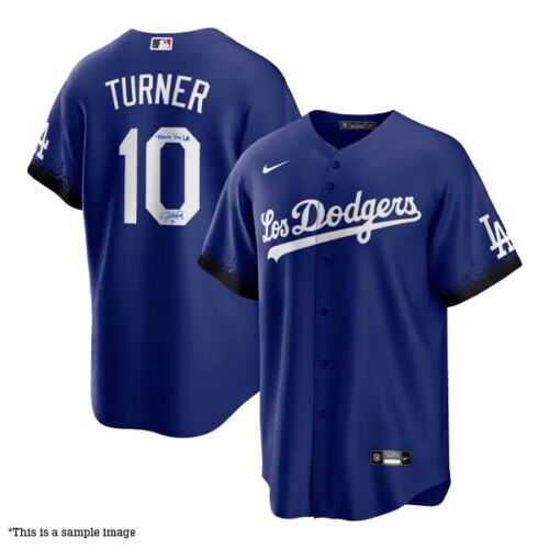 Justin Turner Autographed "Thank You LA" Replica Dodgers City Connect Jersey - Picture 1 of 2