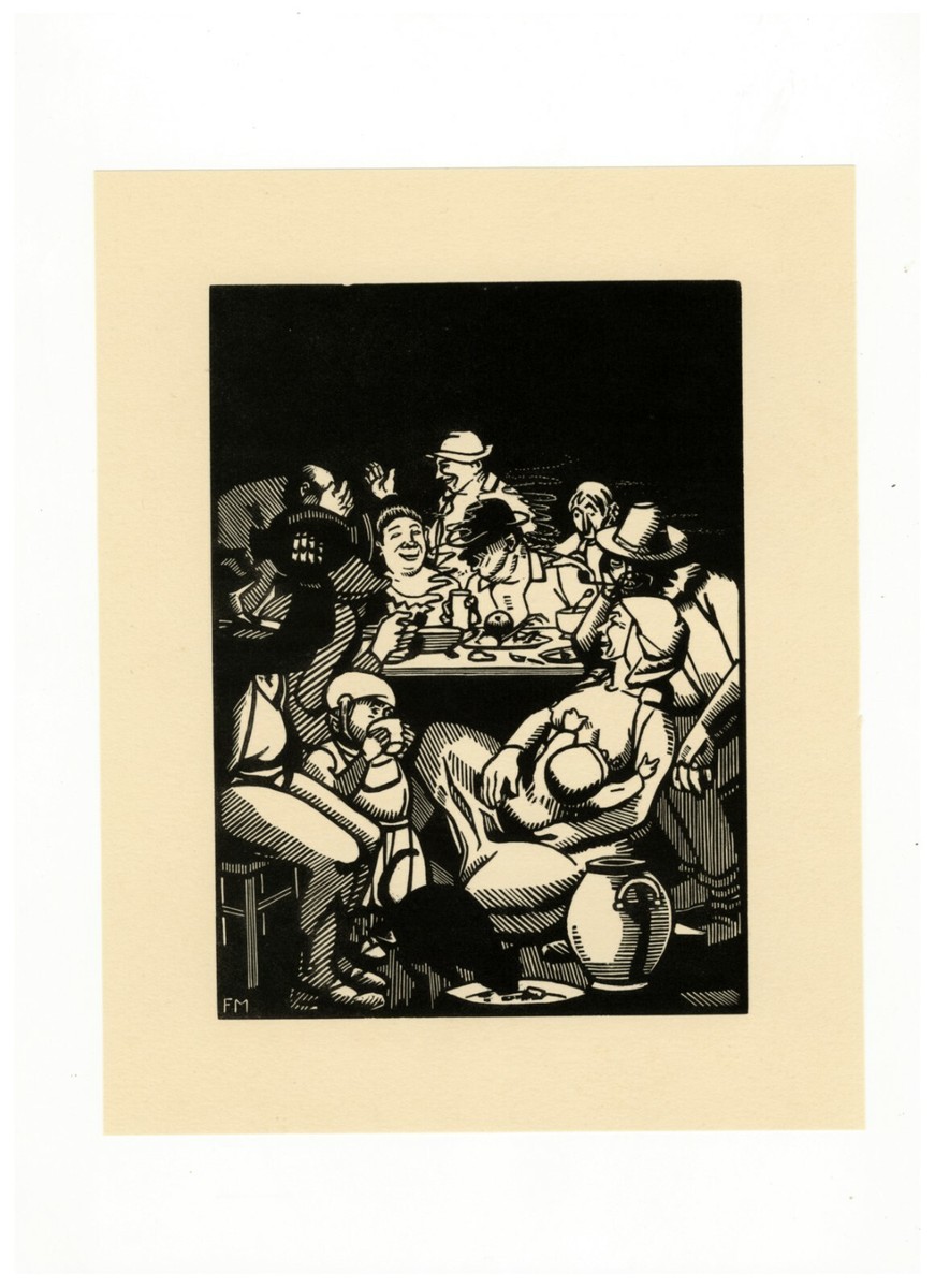 Frans MASEREEL bois gravé tirage époque papier teinté anglais