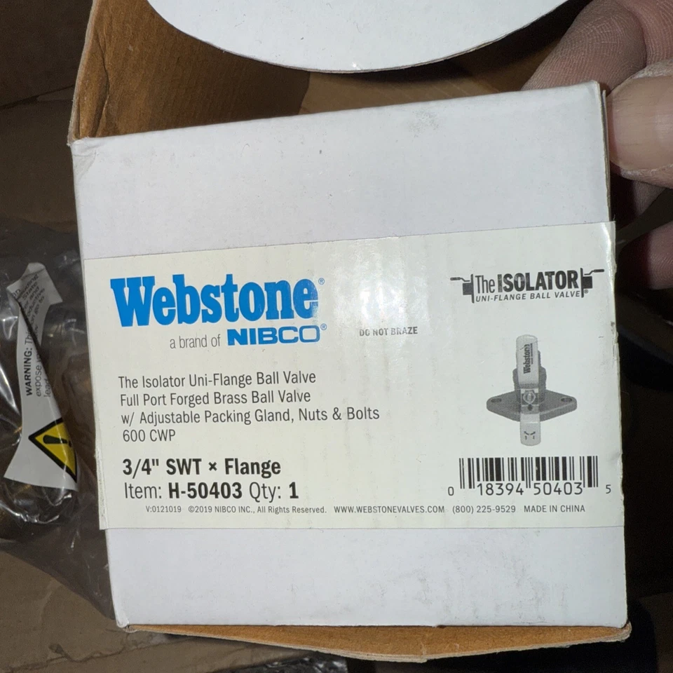 Webstone3/4" SWEAT ISOLATOR FLANGE SKU : H-50403 W15 - Image 3 of 4