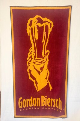 GORDON BIERSCH Brewing Company Beach Towel - Red Yellow Beer Logo - 62'' x 32''