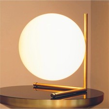 Lampada da tavolo 1 sfera lume supporto abat jour bronzo moderno g9 d34