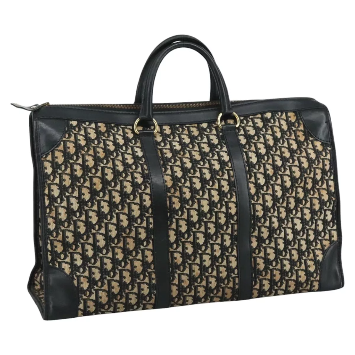 Sac Boston toile trotteur Christian Dior bleu marine authentique 111760