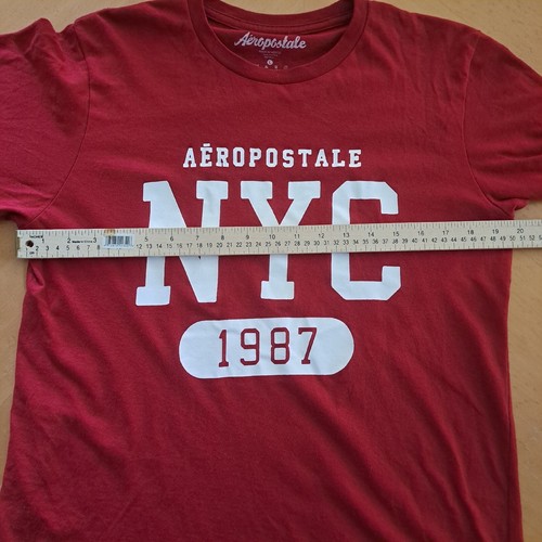 Aeropostale T-Shirt Mens Size Large Red White Long Sleeve Graphic Print NYC - Picture 9 of 14